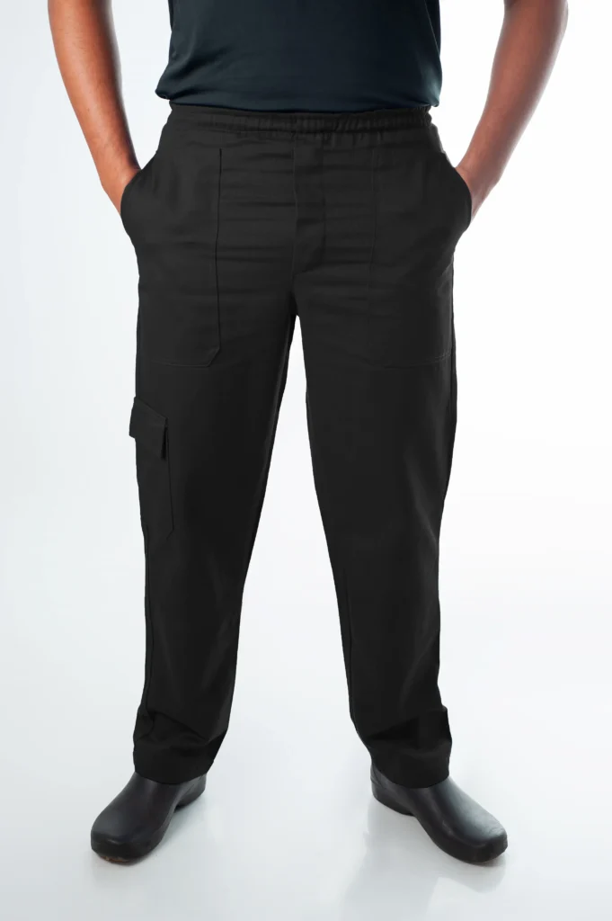 Calça Profissional + Bolso Cargo c/ Elastico cintura Bolso chapado Cor Preto